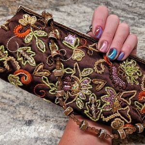 Boho Hippie Creative Fun Beaded Clutch Handbag